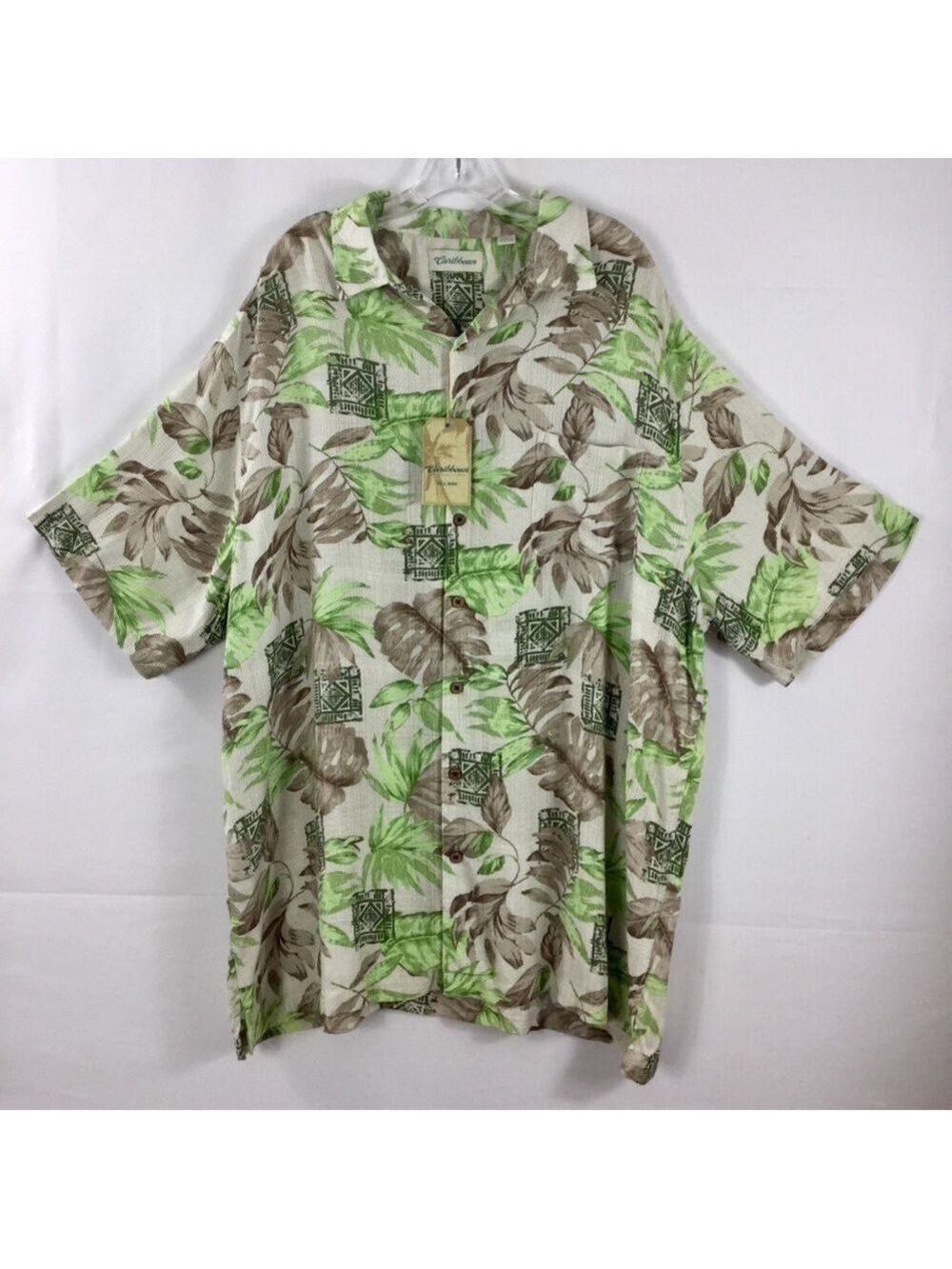 Caribbean Tropical Print Island Style Camp Shirt Size 3XT